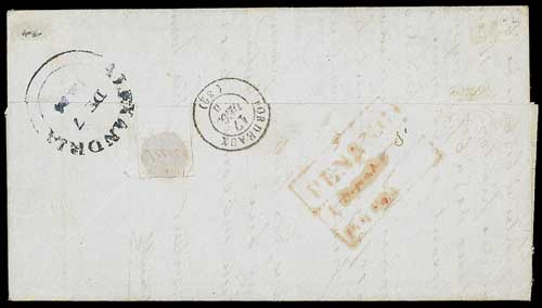 Penang FP 6 pre-1854 cover, Spink lot 3