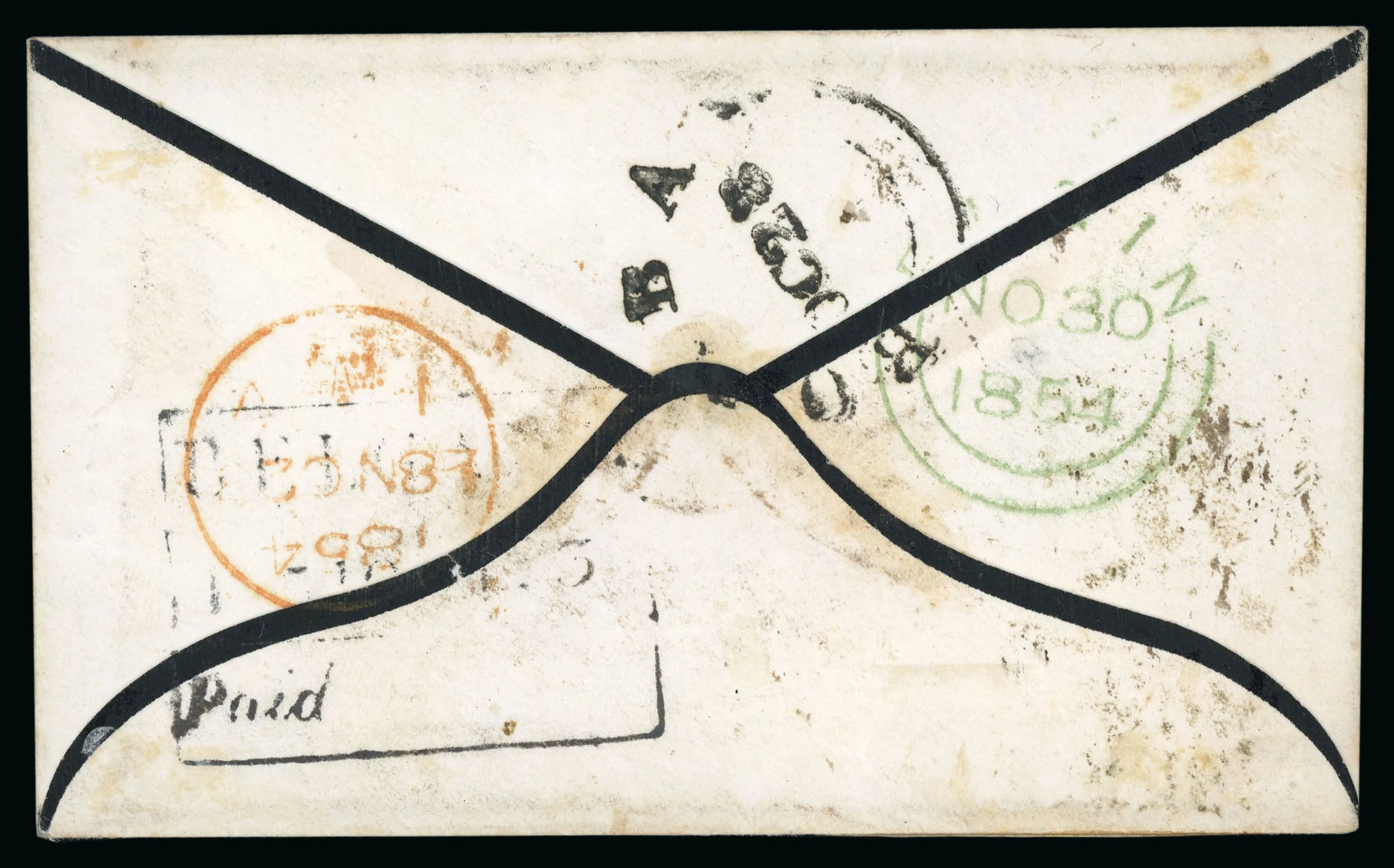 Pre-stamp cover of India — Belgaum HG 3, COV-4992, 1854