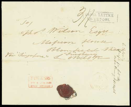 Penang FP 4 pre-1854 cover, Spink lot 8