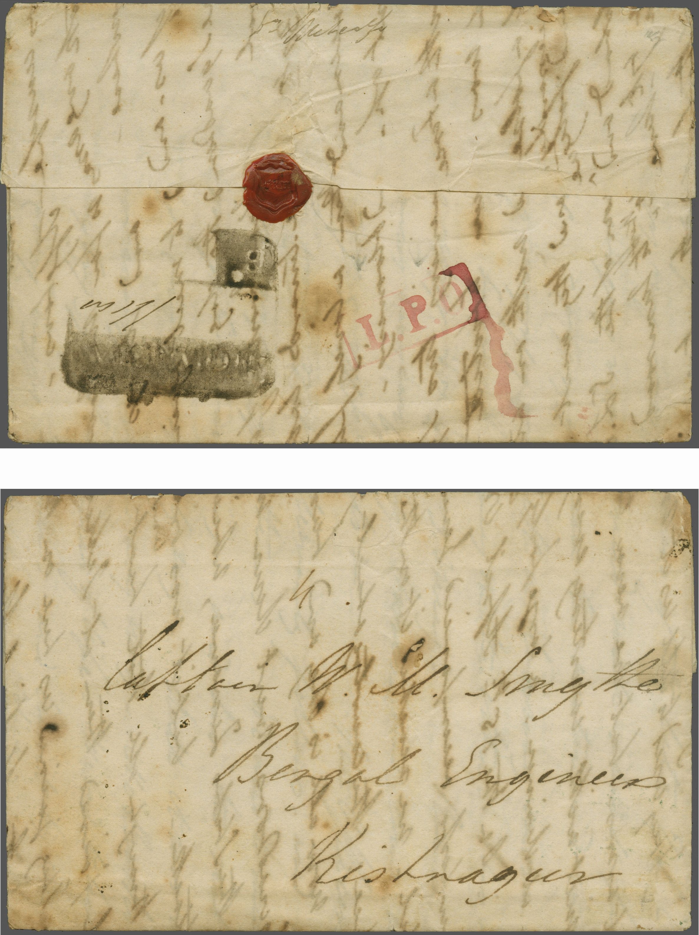 Pre-stamp cover of India — Lodianah HG 9, COV-5113, 27 June 1841