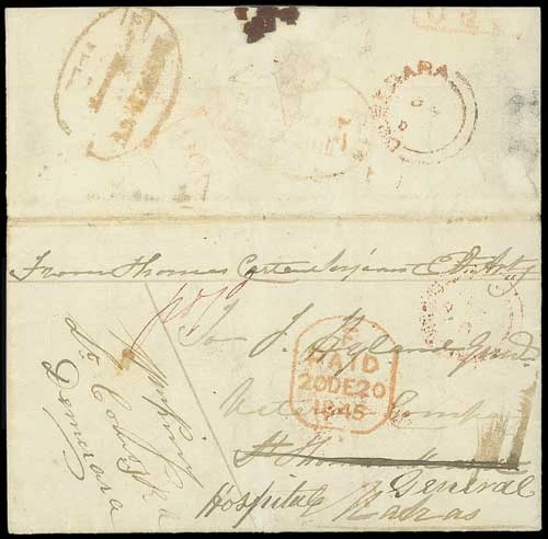 Pre-stamp cover of India — Mount HG 7, COV-5183, 1845