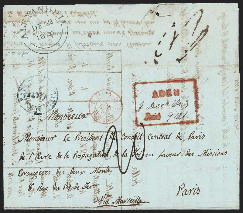 Aden FP 1 pre-1854 cover, Robert A. Siegel Auction Galleries lot 570