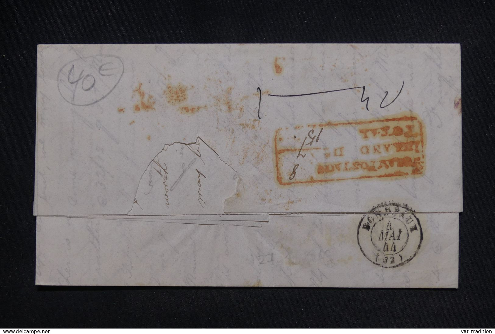 Pre-stamp cover of India — Calcutta SD13, COV-4813, 1844