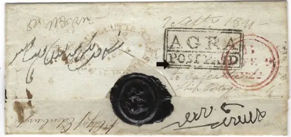 Pre-stamp cover of India — Agra HG 1, COV-5210, 2 September 1824