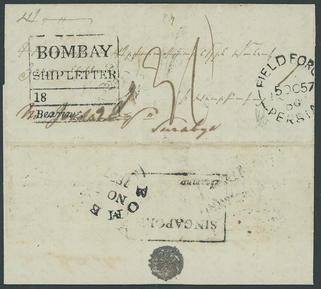 Singapore FP 6 pre-1854 cover, Spink