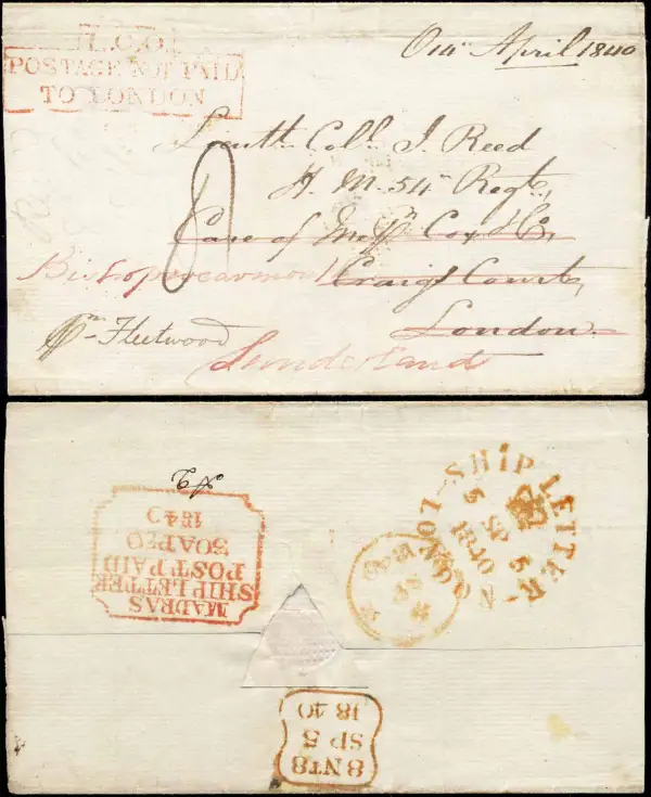Madras SD16 pre-1854 cover, India Study Circle lot 2460