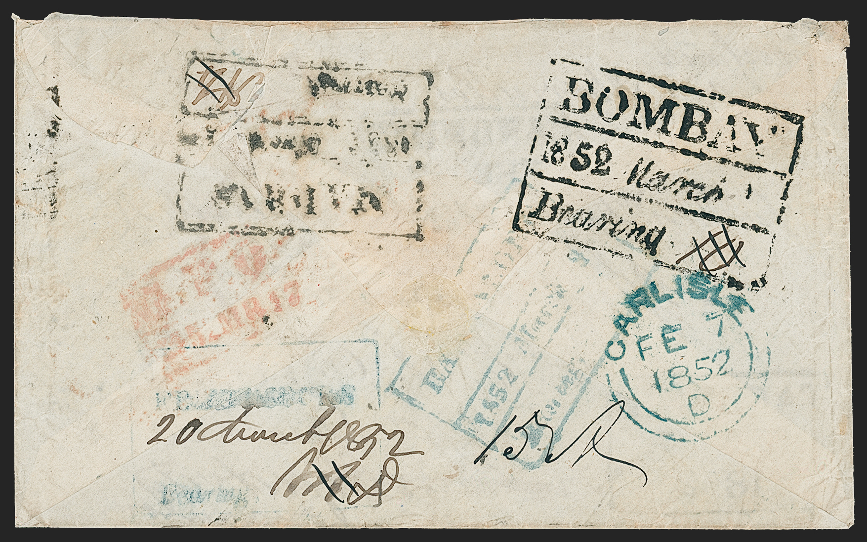 Bombay HG 21 pre-1854 cover, Robert A. Siegel Auction Galleries lot 10015