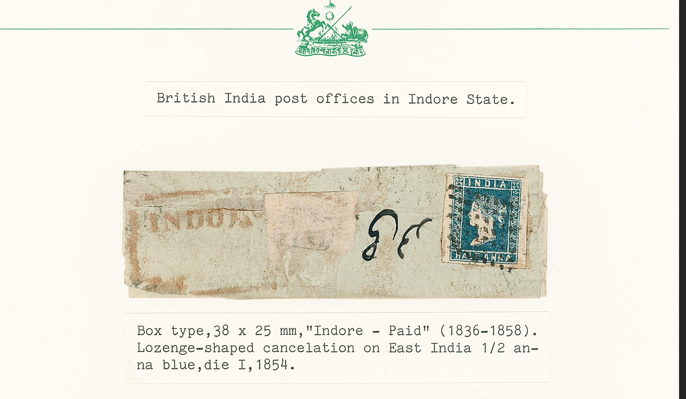 Pre-stamp cover of India — Indore HG 4, COV-5318, 1854