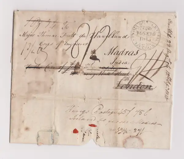 Madras MN 1 pre-1854 cover
