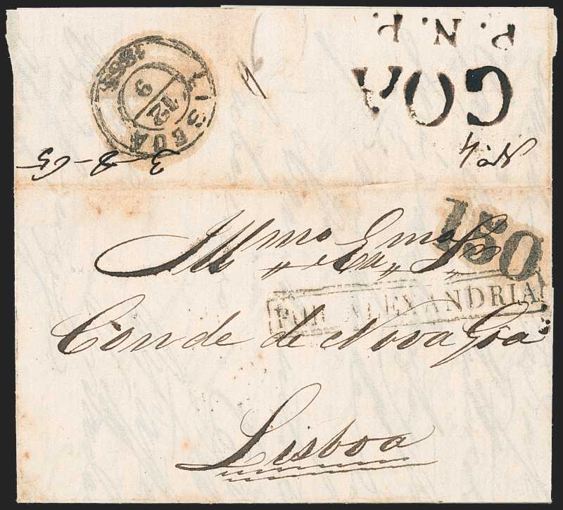 Goa FP 4 pre-1854 cover, Robert A. Siegel Auction Galleries lot 6237