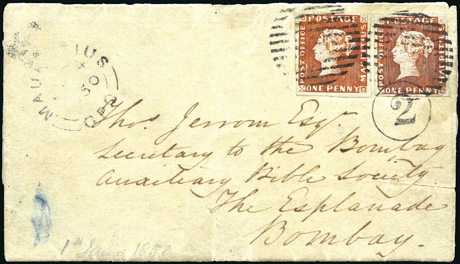 Pre-stamp cover of India — Bombay SD12, COV-4985, 1850