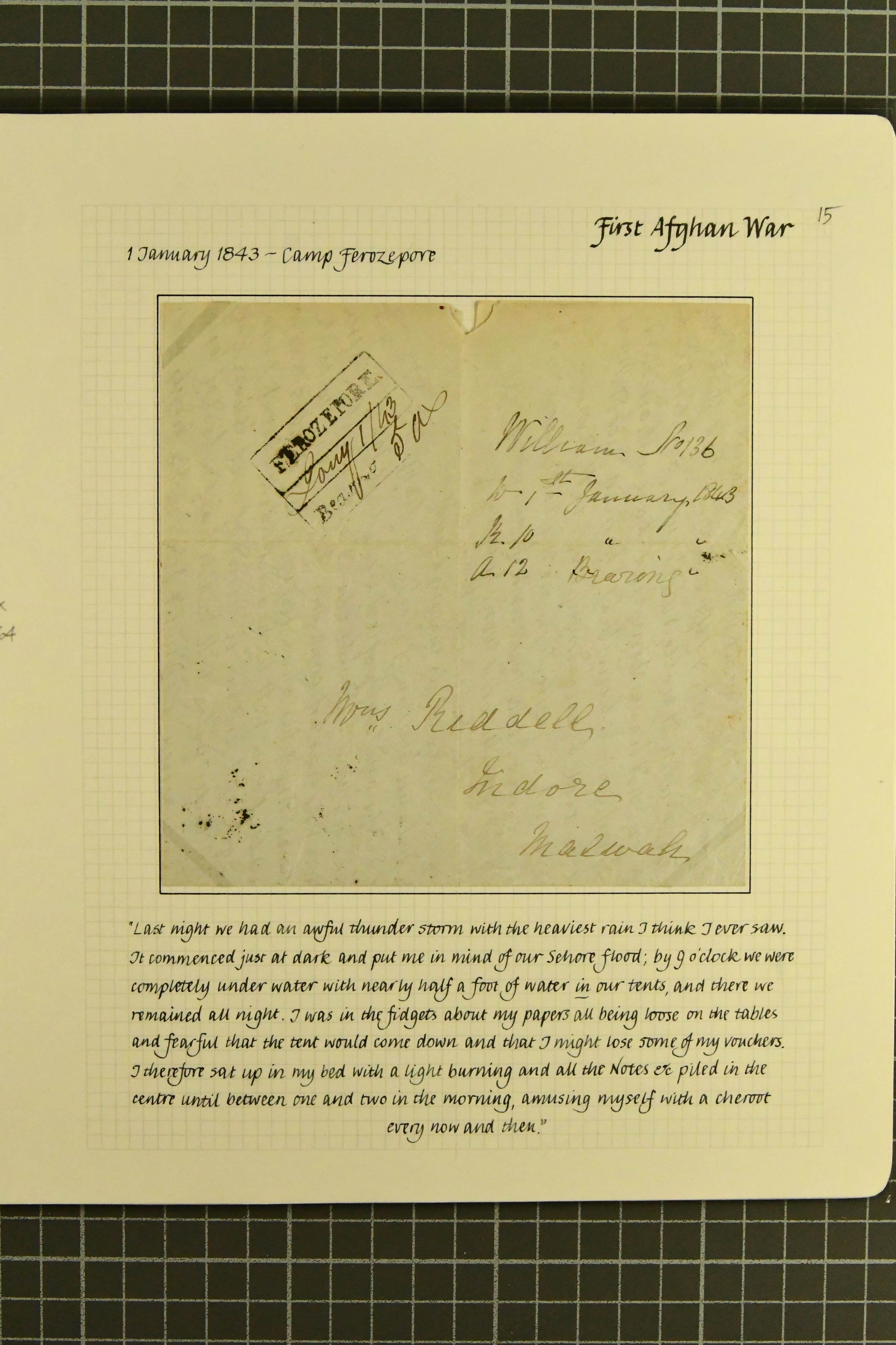 Pre-stamp cover of India — Ferozepore HG 2, COV-5099, 1 January 1843