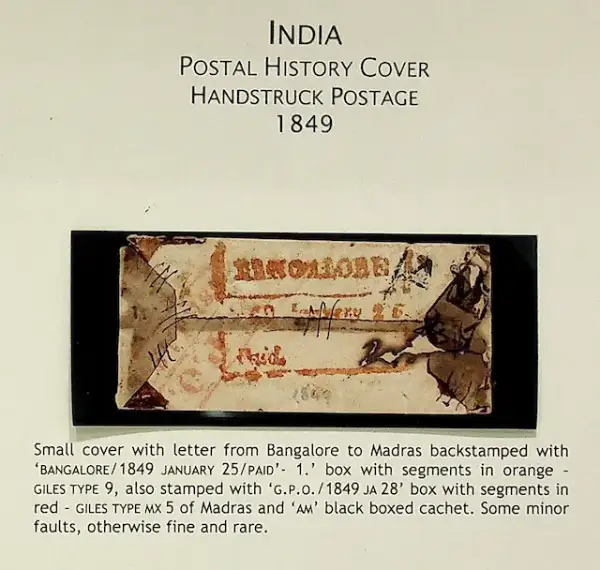 Bangalore HG 9 pre-1854 cover, Sephils lot 0117