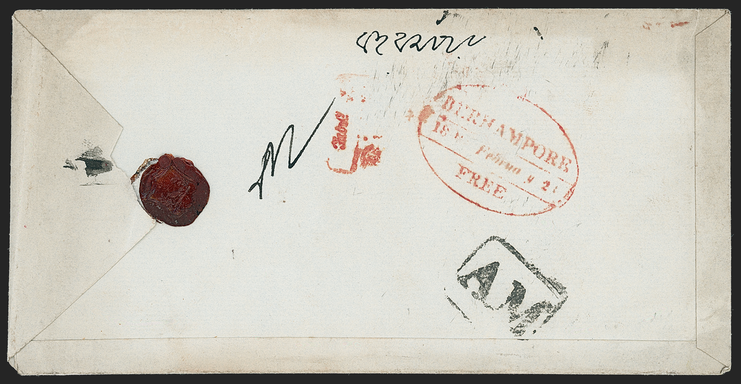 Berhampore HG 9 pre-1854 cover, Robert A. Siegel Auction Galleries lot 10027