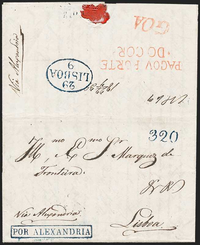 Goa FP 8 pre-1854 cover, Robert A. Siegel Auction Galleries lot 282