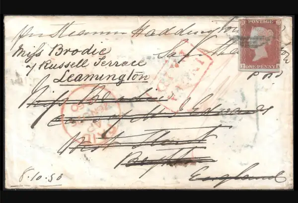 Pre-stamp cover of India — Calcutta SD20a, COV-4682, 1850