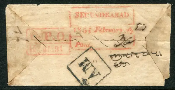 Secunderabad HG 6 pre-1854 cover