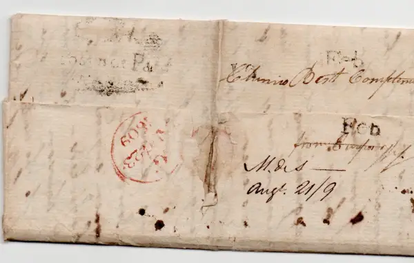 Pre-stamp cover of India — COV-4522, 21 August 1809
