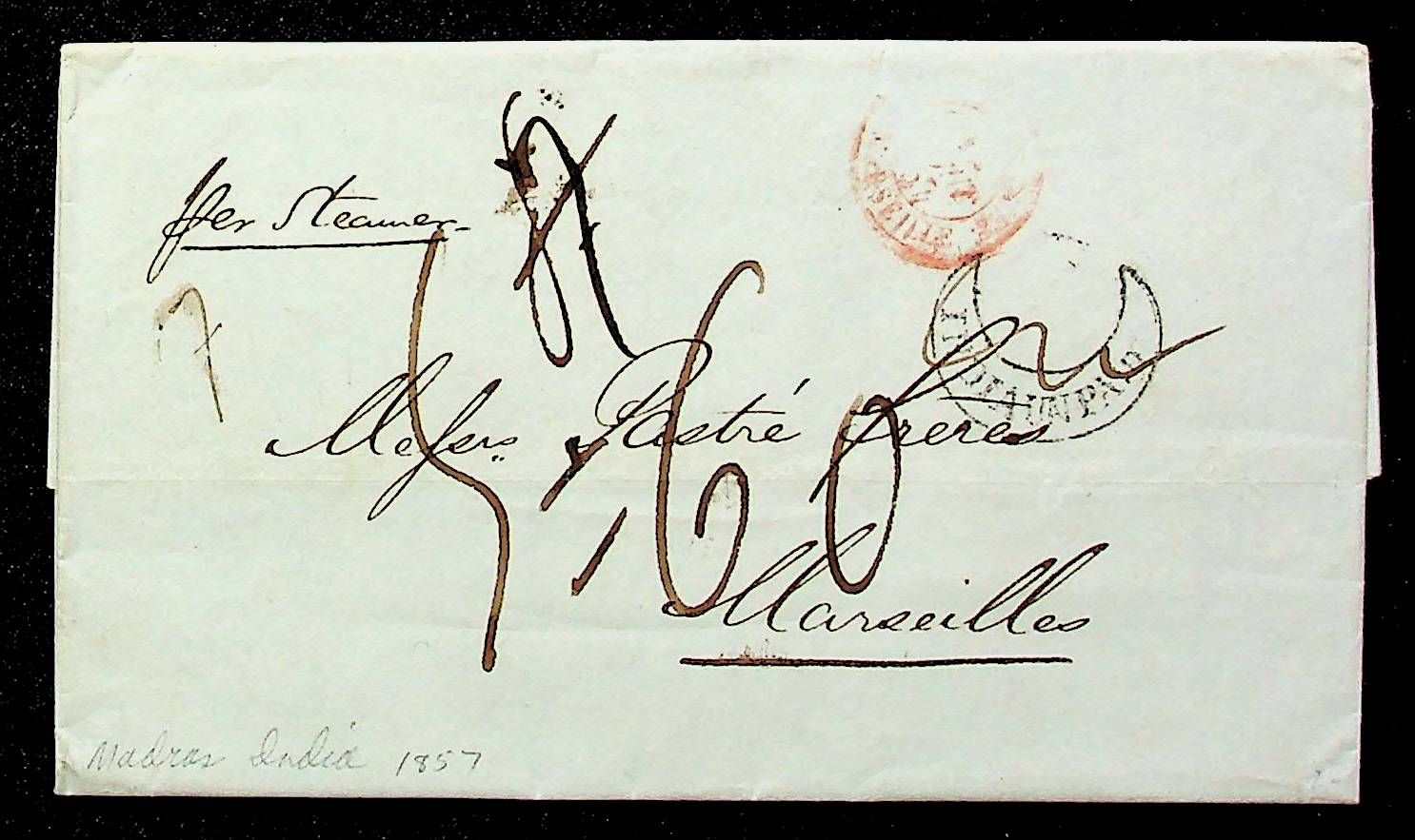 Madras SD22 pre-1854 cover, Sephils lot 0098