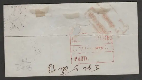 Pre-stamp cover of India — Bangalore HG 18, COV-3503, 5 January 1856