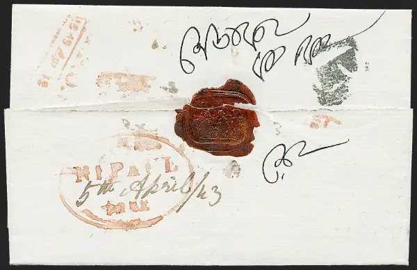 Nepaul HG 3 pre-1854 cover, Robert A. Siegel Auction Galleries lot 228