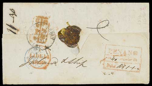 Penang FP 5 pre-1854 cover, Spink lot 353
