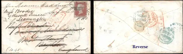Pre-stamp cover of India — Calcutta SD21, COV-4547, 1850