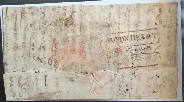 Pre-stamp cover of India — Pondicherry HG 12, COV-4295, 11 March 1856