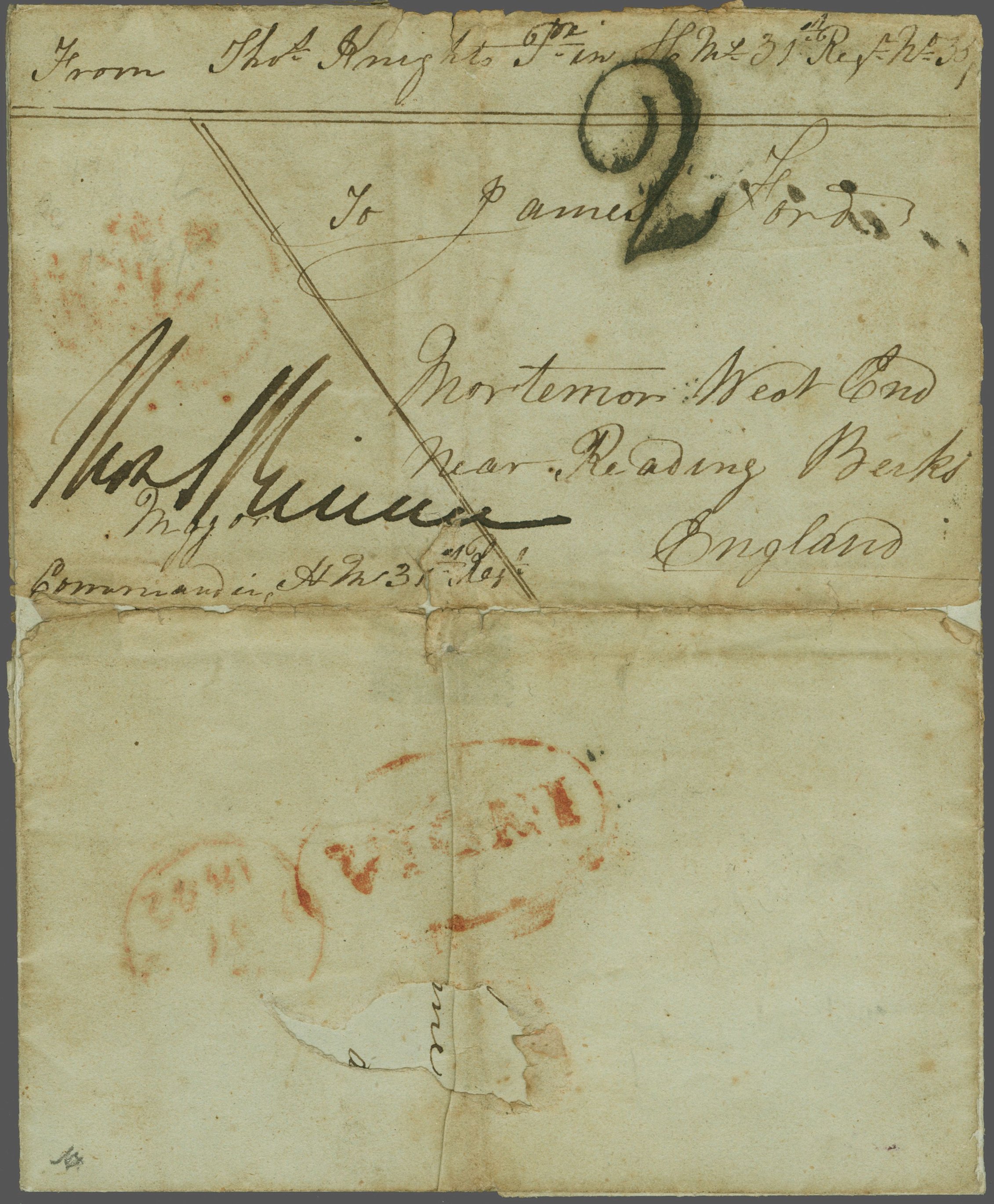 Bombay SD7 pre-1854 cover, Corinphila Auctions lot 6028