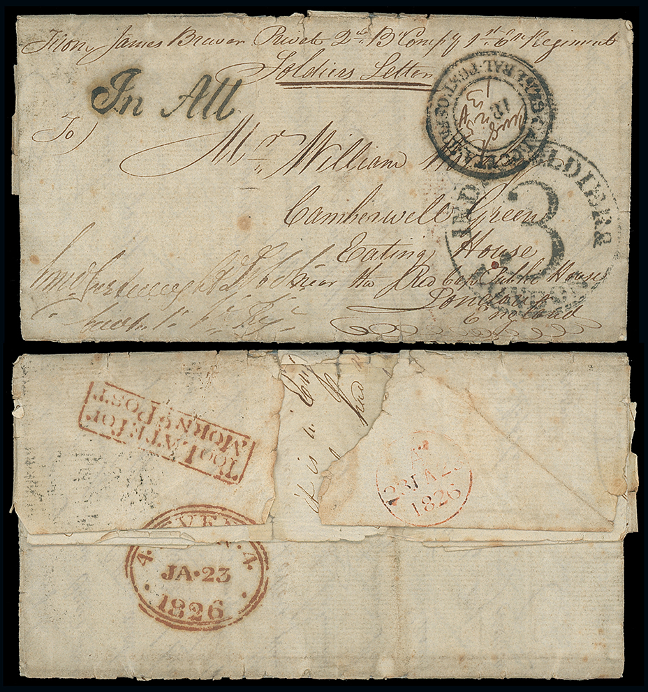 Pre-stamp cover of India — Calcutta SD8b, COV-4915, 1825