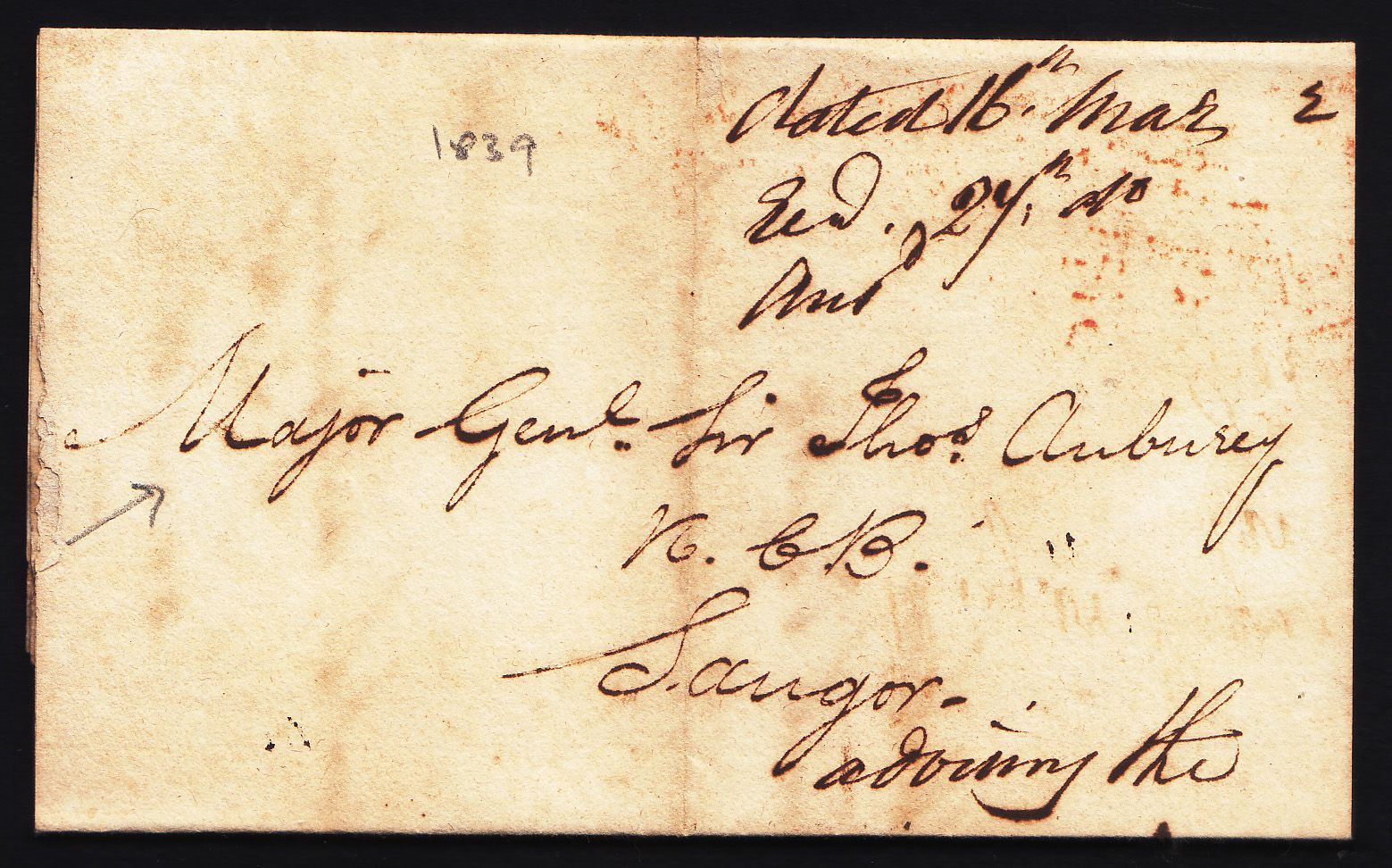 Calcutta HG 24 pre-1854 cover, Sephils lot 0085