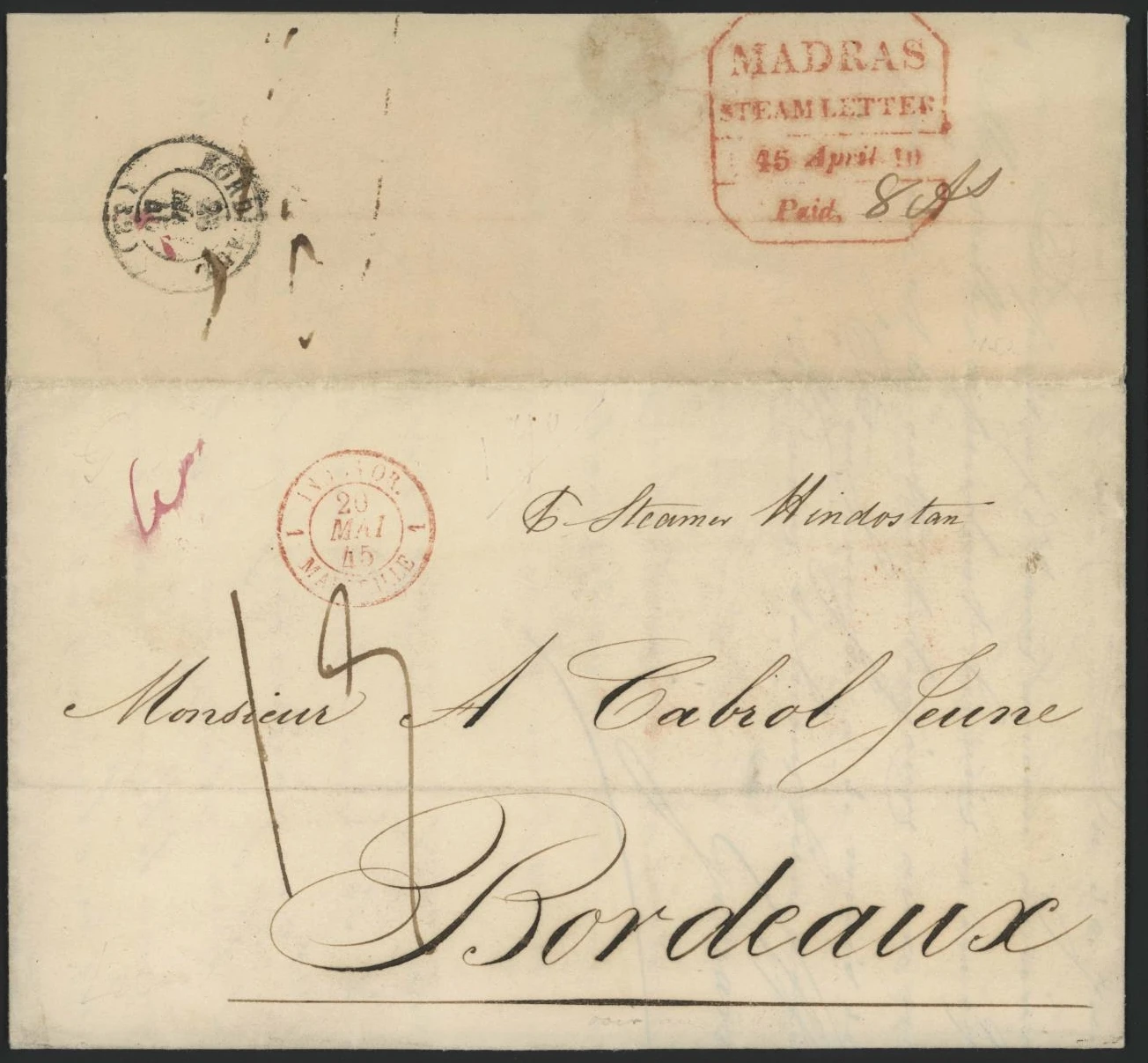 Madras SD19 pre-1854 cover, Cavendish Philatelic Auctions Ltd