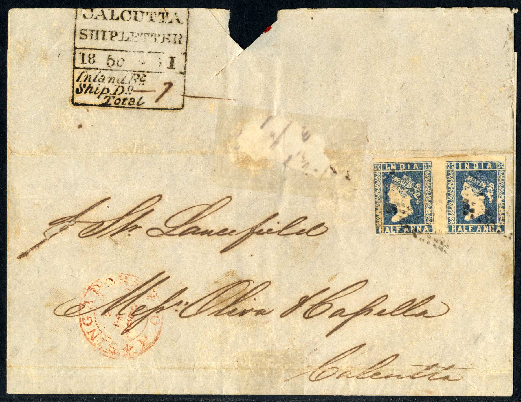 Calcutta SR49 pre-1854 cover, Spink lot 42