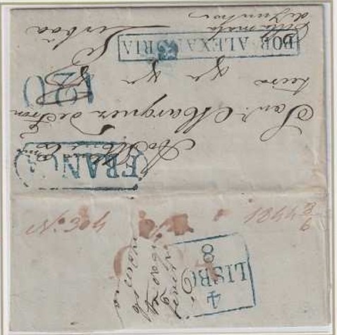 Pre-stamp cover of India — Goa FP 4, COV-3201, 8 June 1844