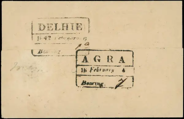 Agra HG 12 pre-1854 cover, Stanley Gibbons Baldwin's lot 248