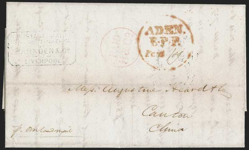 Aden FP 2 pre-1854 cover, Robert A. Siegel Auction Galleries
