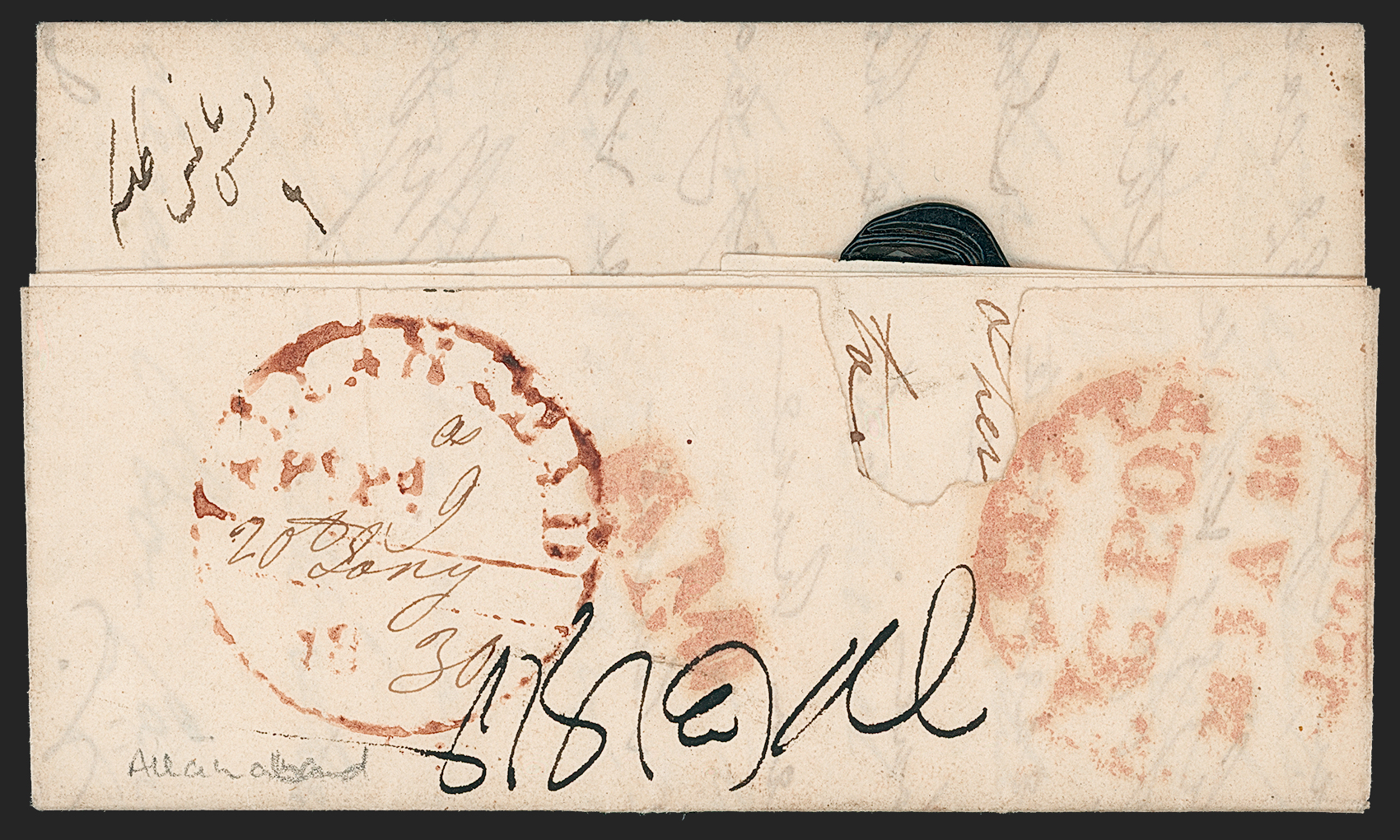 Pre-stamp cover of India — Allahabad HG 1, COV-5237, 20 January 1830