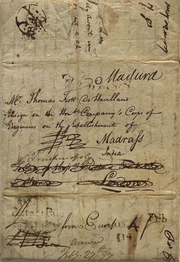 Madras HG 3 pre-1854 cover