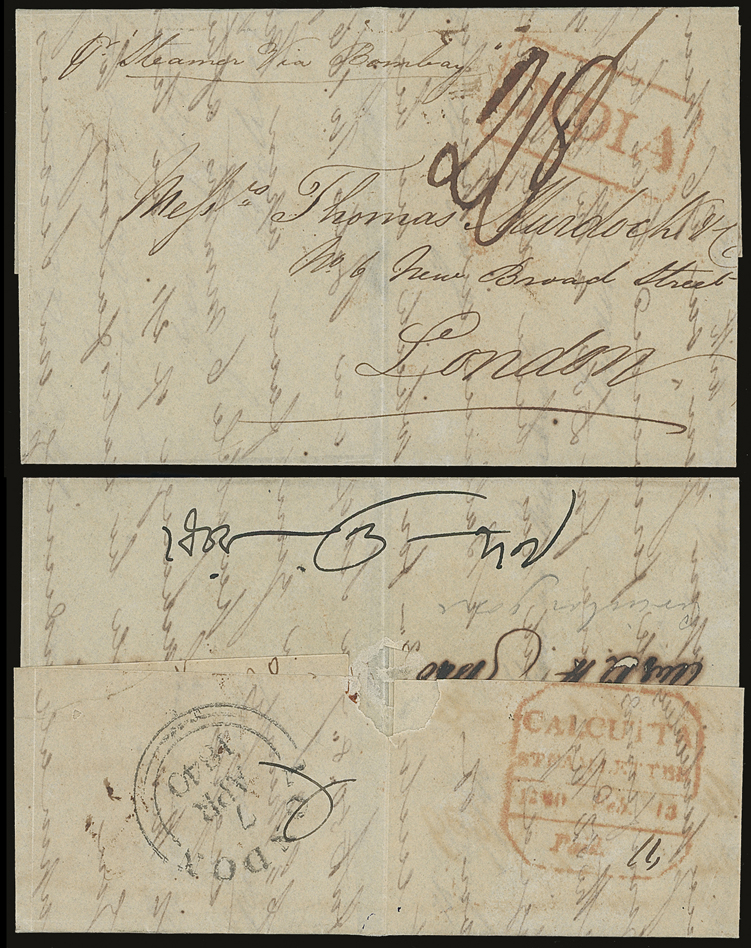 Pre-stamp cover of India — Calcutta SD16, COV-5401, 1840