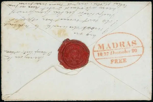 Madras HG 21 pre-1854 cover, Spink lot 1106