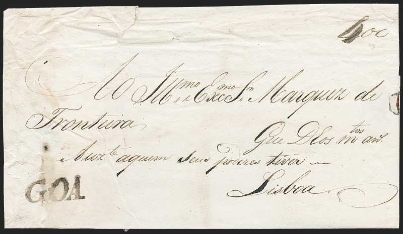 Goa FP 2 pre-1854 cover, Robert A. Siegel Auction Galleries lot 280