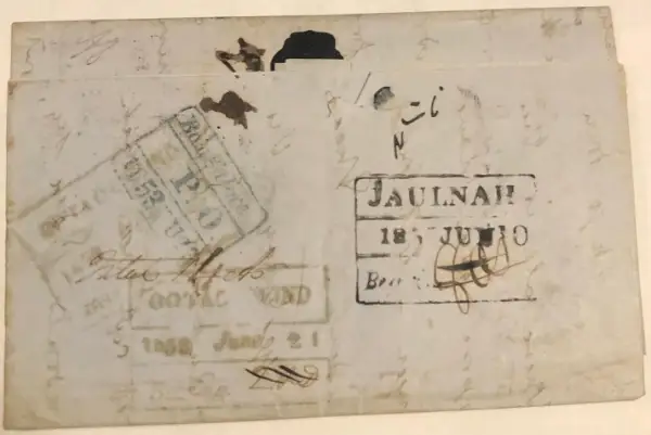 Pre-stamp cover of India — Ootacamund HG 5, COV-4670, 10 June 1853
