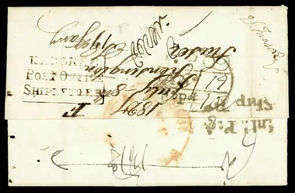 Pre-stamp cover of India — Kedgeree S2, COV-1614, 1827