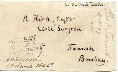 Bombay SR6 pre-1854 cover