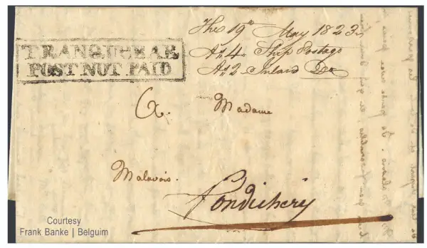 Pre-stamp cover of India — Tranquebar HG 2, COV-4541, 19 May 1823