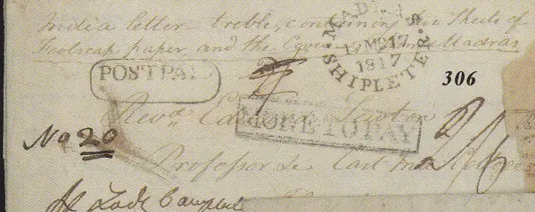 Madras SD4 pre-1854 cover, Spink lot 306