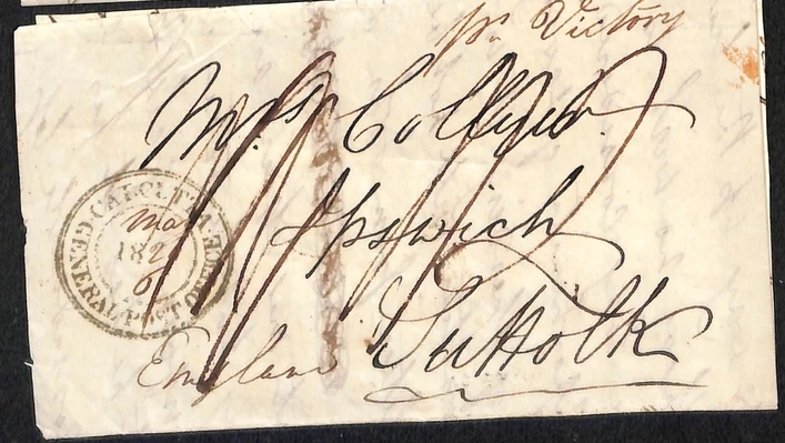 Pre-stamp cover of India — Benares HG 3, COV-4909, 6 May 1824