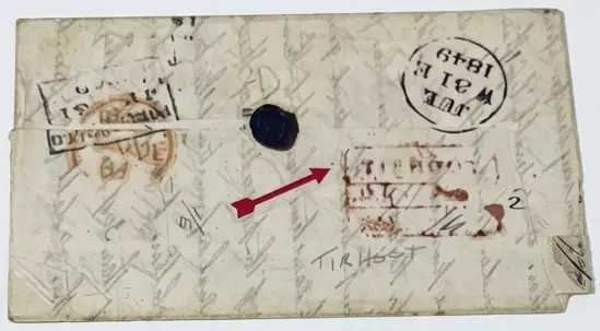 Pre-stamp cover of India — Tirhoot HG 2, COV-4479, 1849
