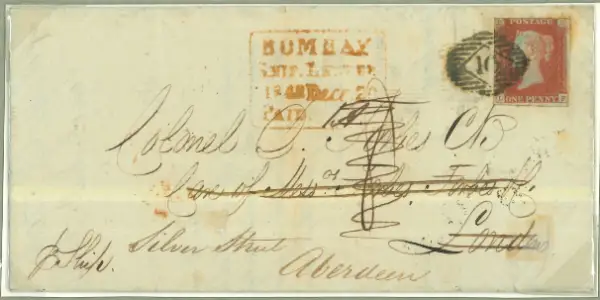 Bombay SD11 pre-1854 cover, Spink lot 35