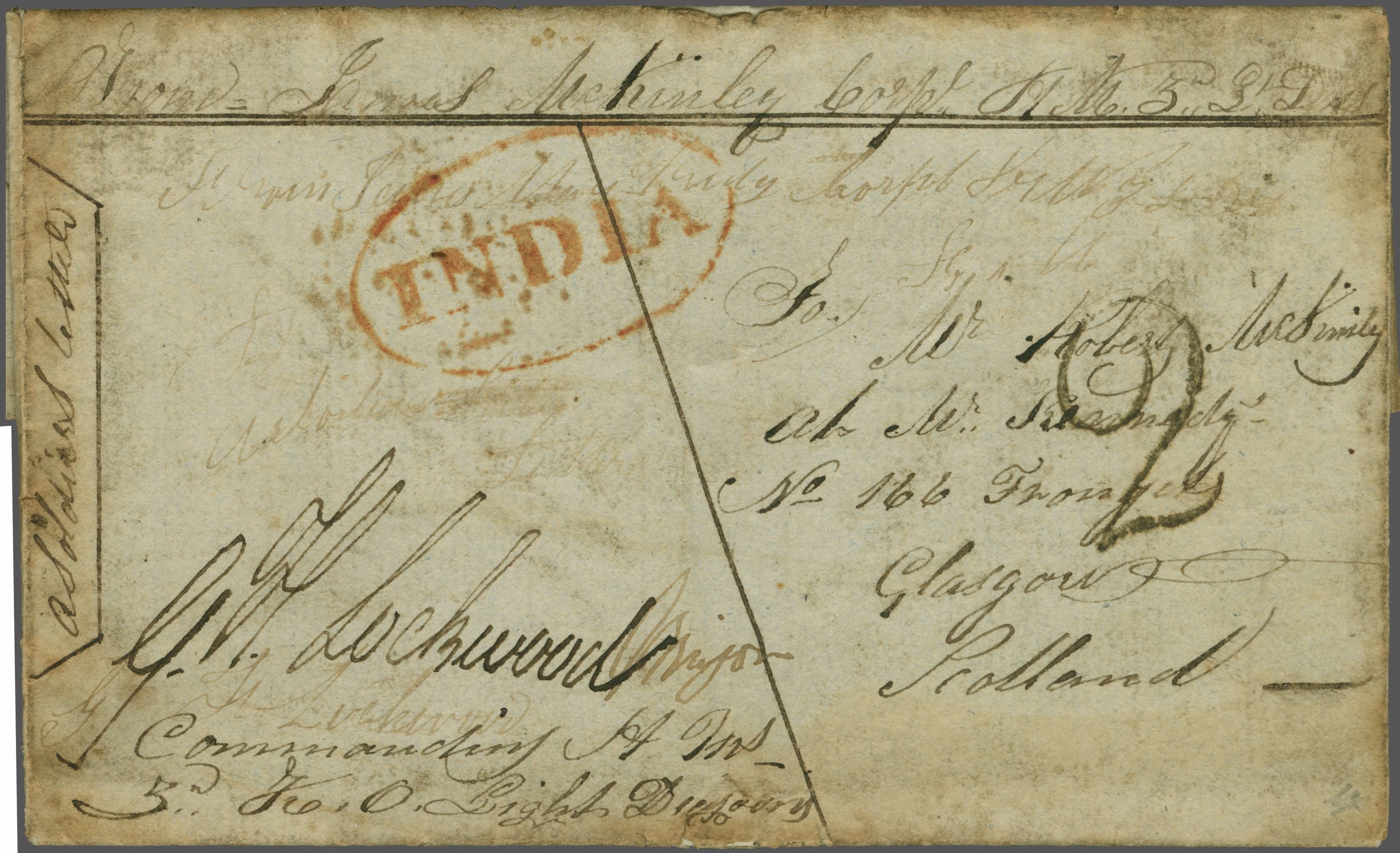 Bombay SD7 pre-1854 cover, Corinphila Auctions lot 6034